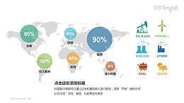 全球能源分布统计地图PPT模板下载