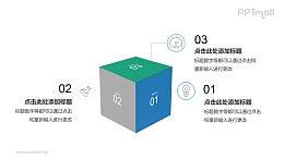 三维立方体PPT逻辑图模板下载PPT模板