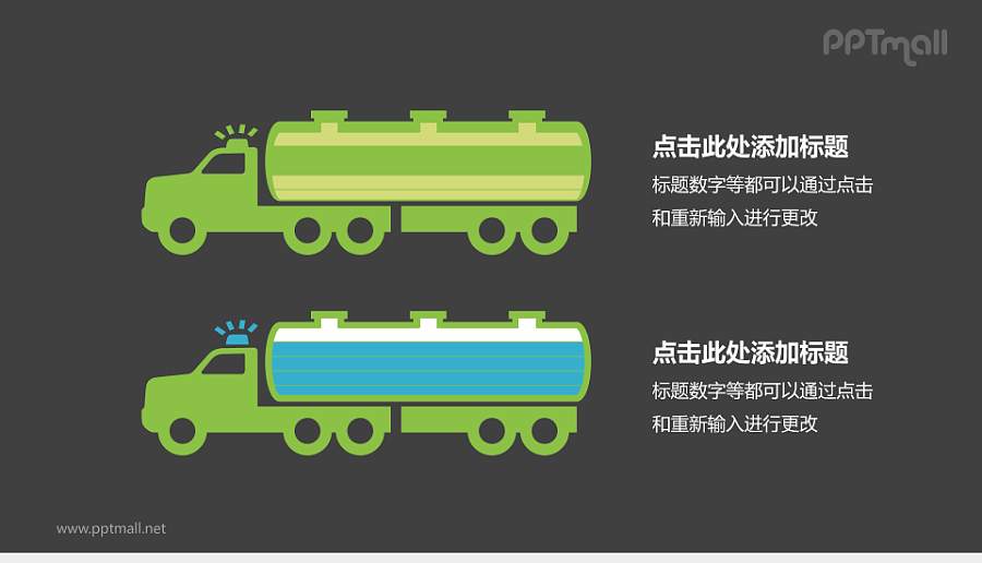 绿色卡车运输物流PPT模板下载