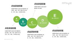 绿色递进关系PPT模板下载