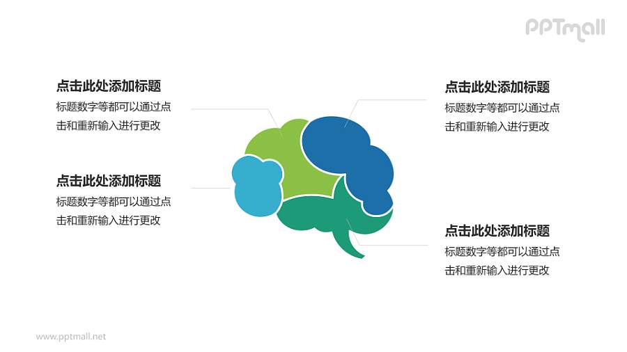 多彩思维导图PPT模板下载，适用于工作总结与汇报演示