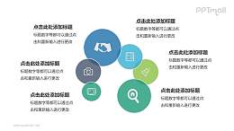 多彩循环关系PPT模板下载，适用于工作总结与汇报演示
