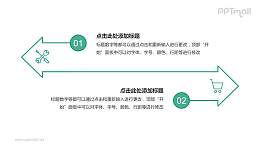 绿色箭头流程图PPT模板下载