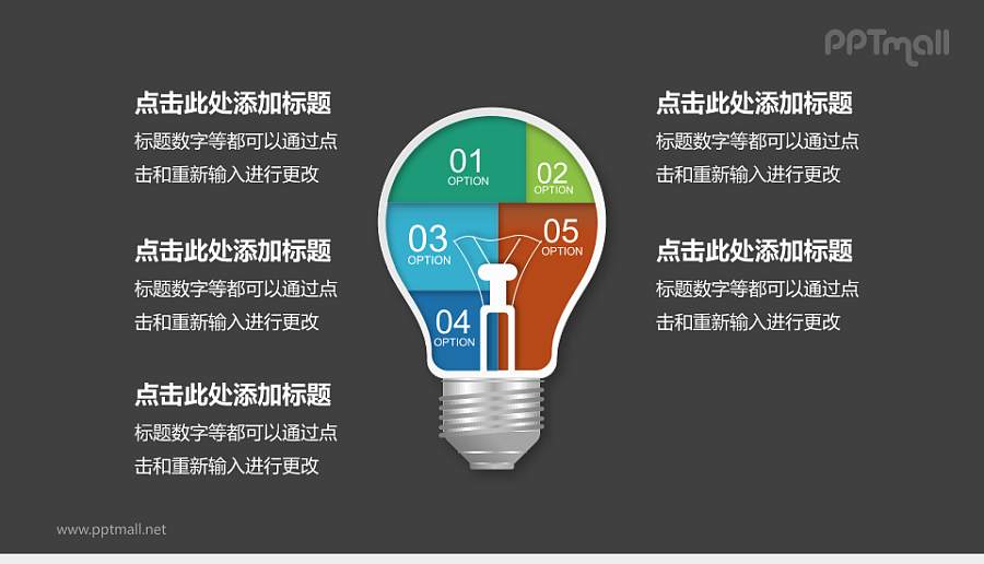 创意灯泡PPT模板下载，适用于工作总结与项目展示的PPT素材