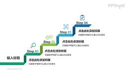蓝色绿色渐变流程步骤PPT模板下载
