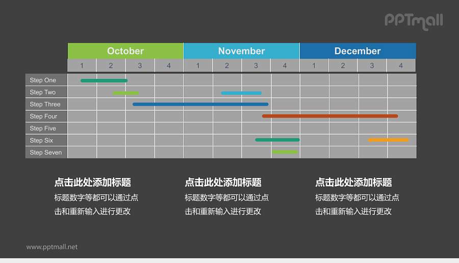 多彩甘特图PPT模板下载，项目进度可视化利器
