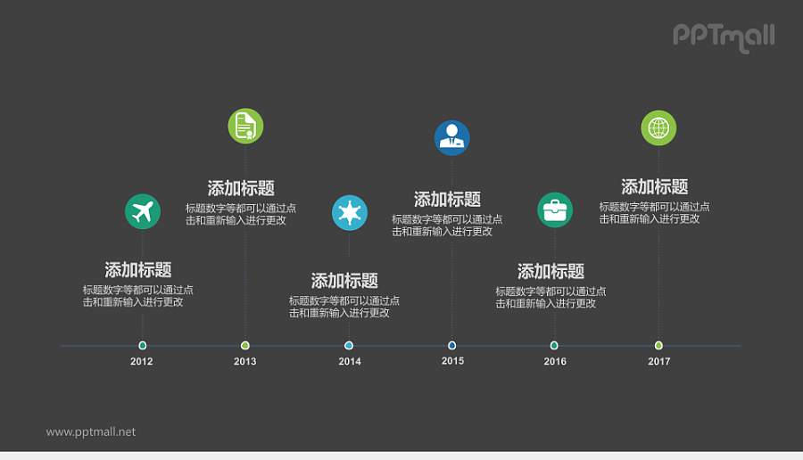 时间轴PPT模板下载：简洁清晰的年度总结与规划