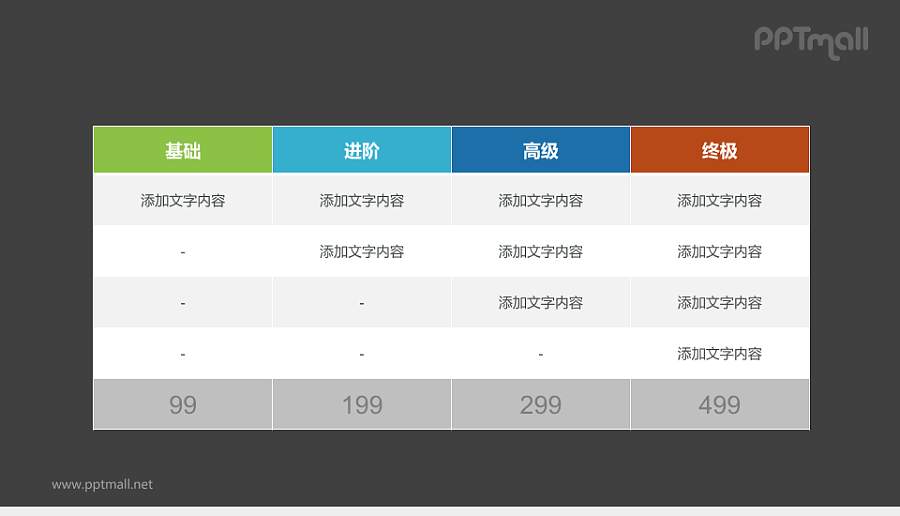 多彩表格PPT模板下载