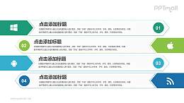 蓝色绿色渐变科技互联网PPT模板下载