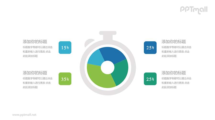 多彩圆环图PPT模板下载