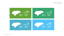 多国数据对比地图PPT模板下载