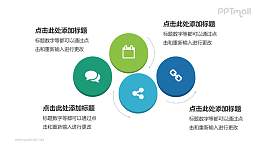 多彩循环关系PPT模板下载，适用于工作总结与汇报演示