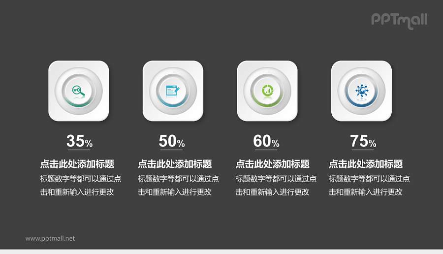 精美进度百分比PPT模板下载，适用于工作总结与项目汇报的PP