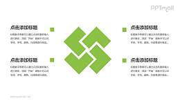 绿色并列关系PPT模板下载