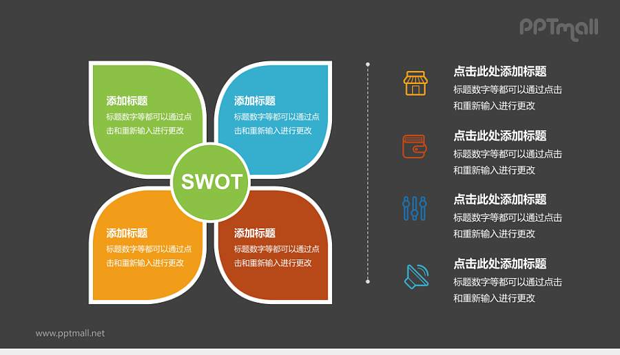 多彩SWOT分析PPT模板下载