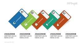 多彩卡片式PPT模板下载，适用于工作汇报与项目展示的PPT素