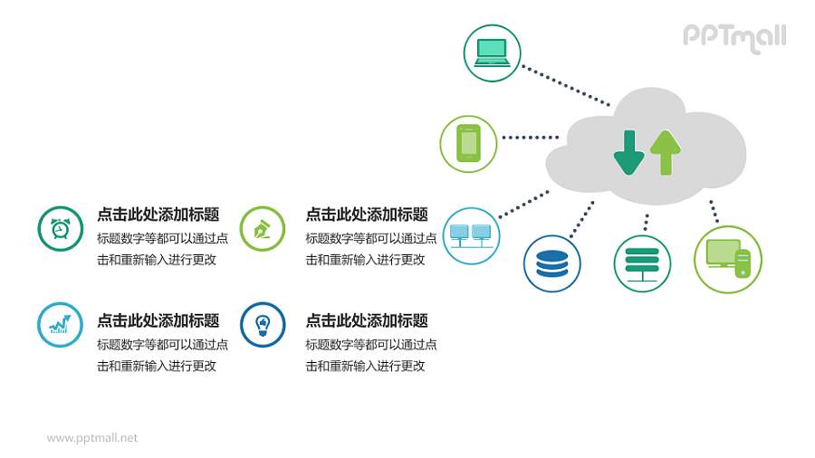 云数据存储与传输流程PPT模板下载