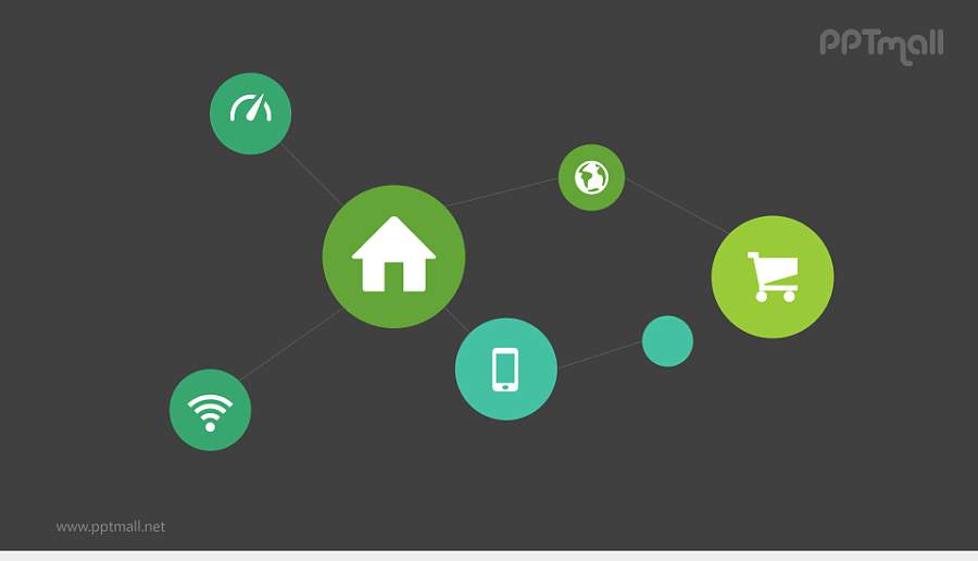 绿色互联网概念图PPT模板下载