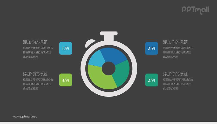 多彩圆环图PPT模板下载