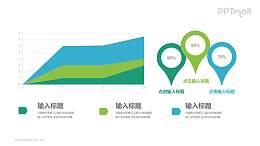 面积图与地图标记PPT素材模板下载