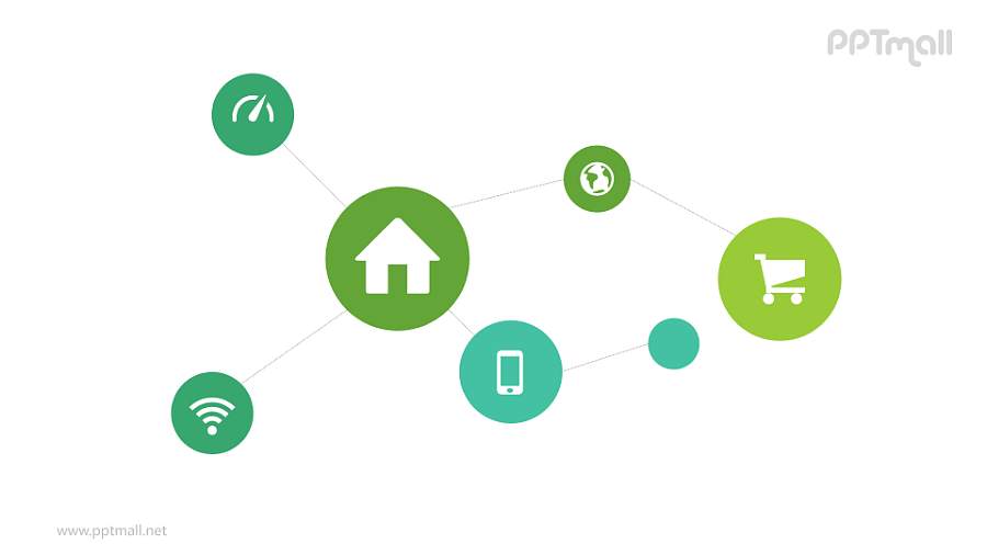 绿色互联网概念图PPT模板下载