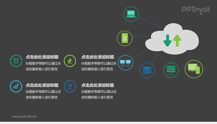 云数据存储与传输流程PPT模板下载