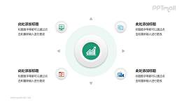 绿色商务PPT模板下载：简约风格的图表与逻辑图设计