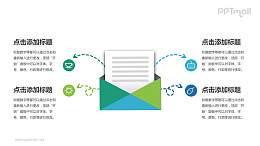 多彩信封流程图PPT素材下载