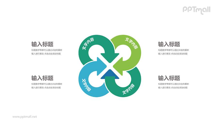 循环关系PPT素材模板下载