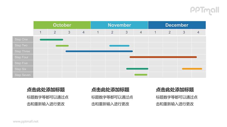 多彩甘特图PPT模板下载，项目进度可视化利器