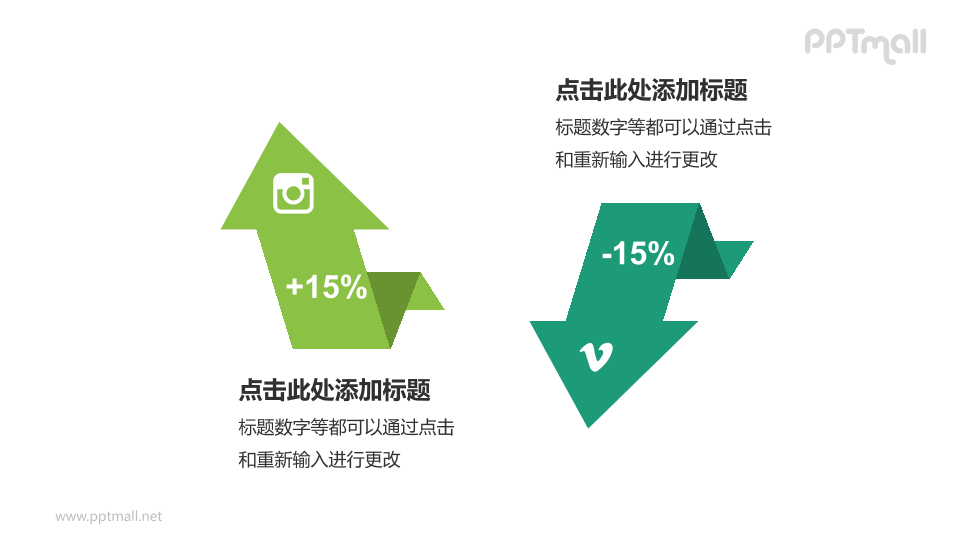 绿色箭头PPT模板下载
