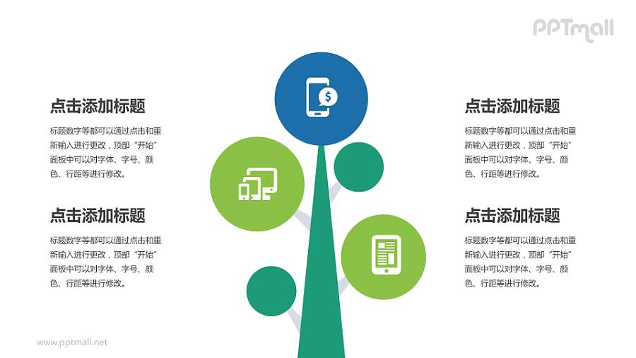 互联网主题树状结构PPT模板下载