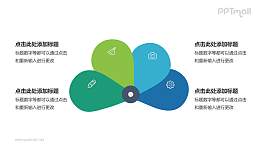 四叶草PPT模板下载：简约风格的并列关系图表