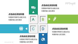 多彩ABCD选项PPT模板下载，适用于选择题与对比分析的PP