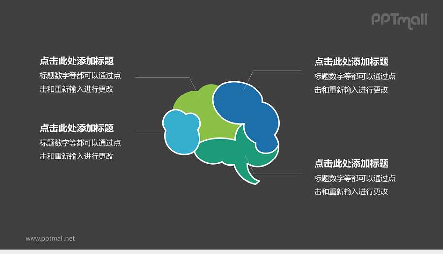多彩思维导图PPT模板下载，适用于工作总结与汇报演示