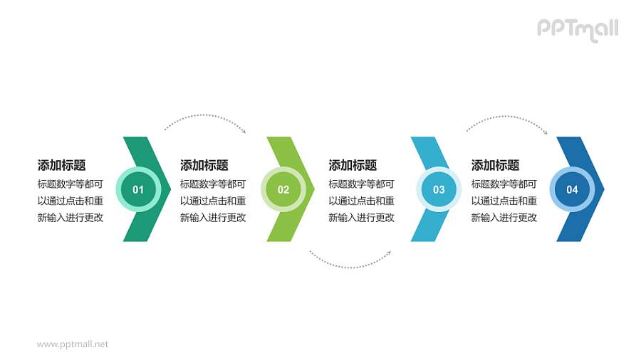 四步骤流程图PPT模板下载